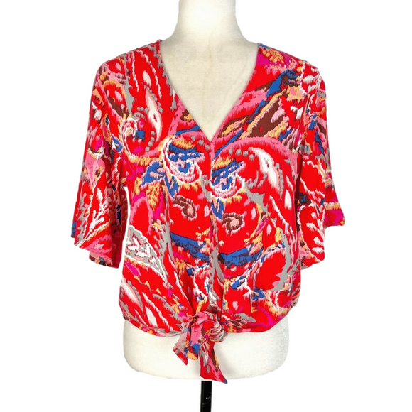 Haver & Blair red tie-front blouse - Picture 1 of 6